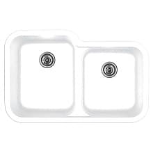 Q-360R Quartz Undermount Large/Small Bowl Kitchen Sink, 32-1/2" x 21" x 8-1/2