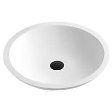 Quattro Acrylic Vessel Mount Single Bowl Vanity Bathroom Sink, 19-1/4" x 19-1/4" x 4", Matte White