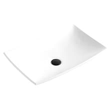 Quattro Acrylic Vessel Mount Single Bowl Rectangular Bathroom Sink, 25-1/4" x 15-1/2" x 4-1/4", Matte White