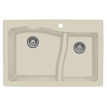 QT-630 Quartz Top Mount Large/Small Bowl Kitchen Sink, 32" x 21" x 10