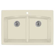QT-710 Quartz Top Mount Double Equal Bowl Kitchen Sink, 33" x 22" x 9