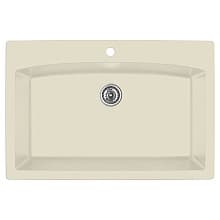 QT-712 Quartz Top Mount Extra Large Single Bowl Kitchen Sink, 33" x 22" x 9