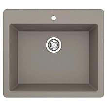 QT-820 Quartz Top Mount/Drop-In Single Bowl Kitchen Sink, 25" x 22" x 9"