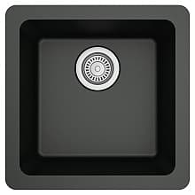 QU-690 Quartz Undermount Single Bowl Bar/Prep Sink, 16-5/8" x 16-5/8" x 8-1/4