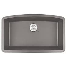 QU-712 Quartz Under Mount Extra Large Single Bowl Kitchen Sink, 32-1/2" x 19-1/2" x 9