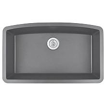 QU-712 Quartz Under Mount Extra Large Single Bowl Kitchen Sink, 32-1/2" x 19-1/2" x 9