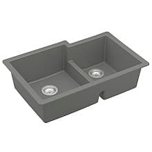 Karran QU-811-GR Granite Composite Undermount Sink in Gray | 60/40 Double Bowl | Professional Grade