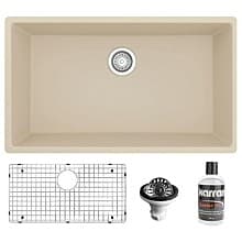 Quartz Undermount Large Single Bowl Kitchen Sink Kit, 32-1/4" x 19-1/4" x 9"