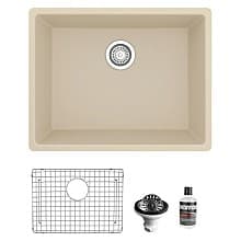 QU-820 Quartz Undermount Single Bowl Kitchen Sink Kit, 24-3/8" x 19-1/8" x 9"