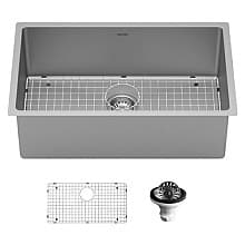 Select Stainless Steel Undermount 16G Extra Large Single Bowl Kitchen Sink Kit, 30" x 18" x 9-1/2"