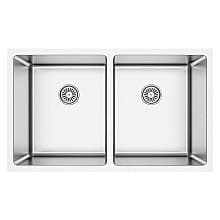 Select Stainless Steel Undermount 16G 50/50 Double Equal Bowl Kitchen Sink, 30" x 18" x 9-1/2"