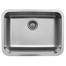 U-2418 Stainless Steel Under Mount 18G Single Bowl Kitchen Sink, 24-1/8" x 18-1/8" x 9