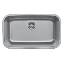 U-3018 Stainless Steel Under Mount 18G Single Bowl Kitchen Sink, 30-1/2" x 18-3/8" x 9-3/4