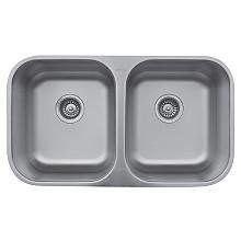 U-5050 Stainless Steel Under Mount 18G Double Bowl Kitchen Sink, 31-1/2" x 18-1/8" x 8-3/4