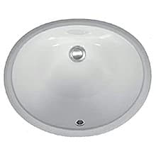 VC101 Vitreous China Undermount Single Bowl Vanity Sink, 17" x 14" x 6", White (90/Pack)