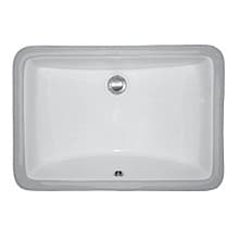 Vitreous China Undermount Single Bowl Vanity Sink, 21" x 15" x 6-1/4