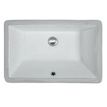 Vitreous China Undermount Single Bowl Vanity Sink, 21" x 13-3/8" x 5-1/2