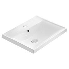 Valera Top Mount Vitreous China Single Bowl Bathroom Sink with Overflow Drain, 20-3/8" x 16-1/8" x 6-1/8", White