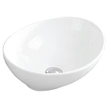 Valera Above-Counter Vitreous China Single Bowl Bathroom Vessel Sink, 15-1/2" x 13-1/4" x 4-1/2", White