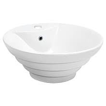 Valera Above-Counter Vitreous China Single Bowl Bathroom Vessel Sink with Overflow Drain, 18-7/8" x 18-7/8" x 5-3/4", White