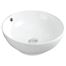 Valera Above-Counter Vitreous China Single Bowl Bathroom Vessel Sink with Overflow Drain, 16-5/8" x 16-5/8" x 5", White