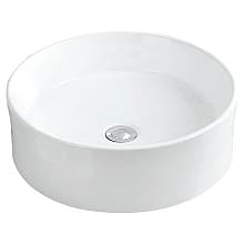 Valera Above-Counter Vitreous China Single Bowl Bathroom Vessel Sink, 18" x 18" x 4-1/2", White