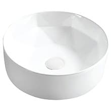 Valera Above-Counter Vitreous China Single Bowl Bathroom Vessel Sink, 16" x 16" x 4-1/2", White