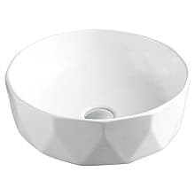 Valera Above-Counter Vitreous China Single Bowl Bathroom Vessel Sink, 16-1/2" x 16-1/2" x 4-1/2", White