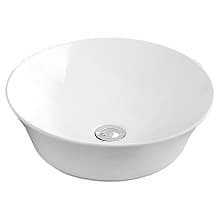 Valera Above-Counter Vitreous China Single Bowl Bathroom Vessel Sink, 16-1/2" x 16-1/2" x 4", White