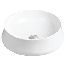 Valera Above-Counter Vitreous China Single Bowl Bathroom Vessel Sink, 18-1/4" x 18-1/4" x 4", White