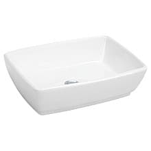 Valera Above-Counter Vitreous China Single Bowl Bathroom Vessel Sink, 19" x 13-1/4" x 4-1/4", White