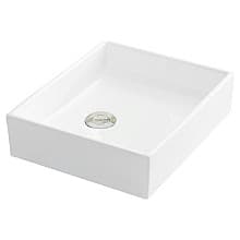 Valera Above-Counter Vitreous China Single Bowl Bathroom Vessel Sink, 15-1/2" x 13" x 3-1/4", White