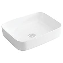 Valera Above-Counter Vitreous China Single Bowl Bathroom Vessel Sink, 20" x 15-7/8" x 4-1/2", White