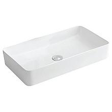 Valera Above-Counter Vitreous China Single Bowl Bathroom Vessel Sink, 24-1/4" x 14" x 3-1/2", White