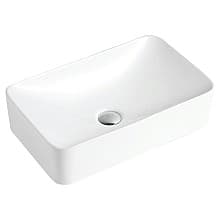 Valera Above-Counter Vitreous China Single Bowl Bathroom Vessel Sink, 19" x 11-1/2" x 3-3/4", White