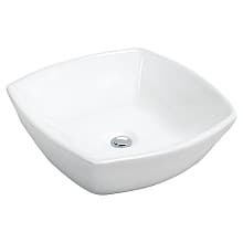 Valera Above-Counter Vitreous China Single Bowl Bathroom Vessel Sink, 16-3/4" x 16-1/2" x 4", White