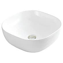 Valera Above-Counter Vitreous China Single Bowl Bathroom Vessel Sink, 16-3/4" x 16-3/4" x 4-1/2", White