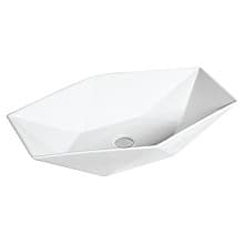 Valera Above-Counter Vitreous China Single Bowl Bathroom Vessel Sink, 25-1/8" x 16-1/2" x 4-1/2", White