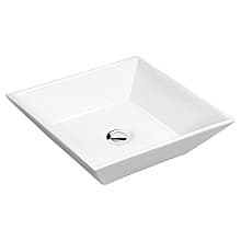 Valera Above-Counter Vitreous China Single Bowl Bathroom Vessel Sink, 16-1/4" x 16-1/4" x 3-3/4", White