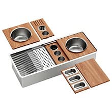 Stainless Steel Undermount Extra-Large Single Bowl 16G Workstation Kitchen Sink Kit, 45" x 19" x 10"
