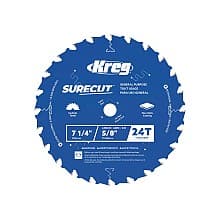 Kreg 7 1/4" SureCut™ General Purpose 24-Tooth Saw Blade