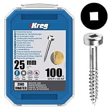 Kreg Modified Pan Head Face Frame/Pocket-Hole Screws, Square Drive Fine Thread and Type 17 Auger Point