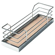 Spice Rack Shelf Tray Set, Chrome/Maple (2/Piece)