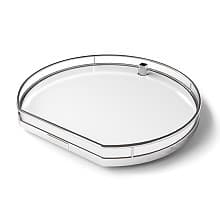 19-5/8" TWISTER 3-Tray Arena Classic Shelf Set for Corner Wall Cabinets, Chrome/White, 38" - 42-1/4" Height