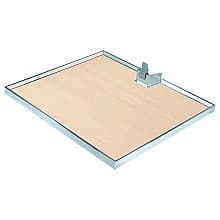 LAVIDO 21-5/8" Arena Select Single Shelf with Glass Rail for StraightLine, Chrome/Maple