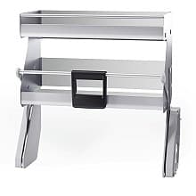 iMove 2-Tray Pull-Down Shelf with Soft-Open/Soft-Close for 21" Cabinet Opening, Silver/White