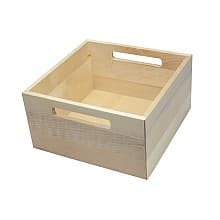 8-3/8&quot; StraightLine Square Wooden Box with Grip Holes