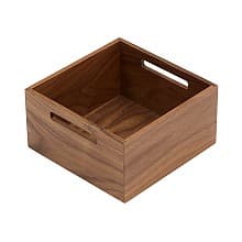 8-3/8&quot; StraightLine Square Wooden Box with Grip Holes