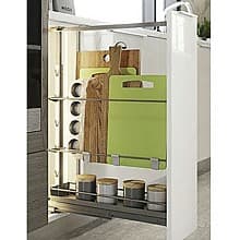 DISPENSA Base Pull-Out Baker&#8242;s Tray with Metal Shelf, Silver