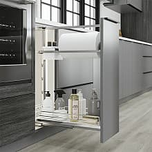 6-7/8" DISPENSA Base Pull-Out Paper Towel Holder Frame Set, Silver